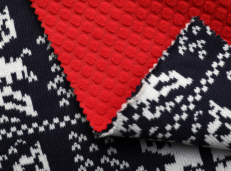 JNFZ076 Thick needle composite jacquard polar fleece Garment fabric